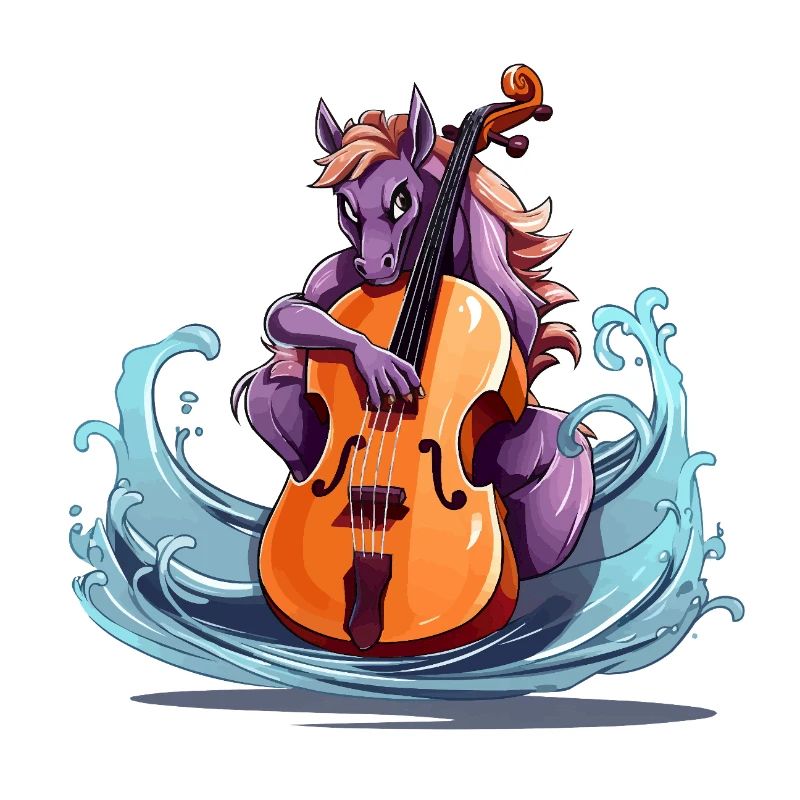 Wave Stroke Unicorn Cellist