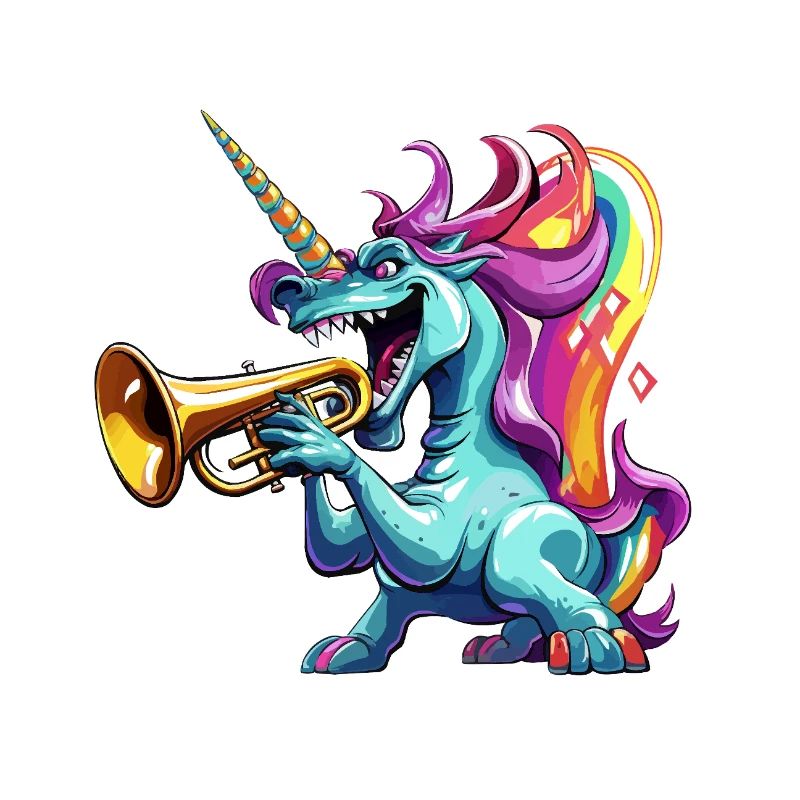 Buntes Einhorn Trompete