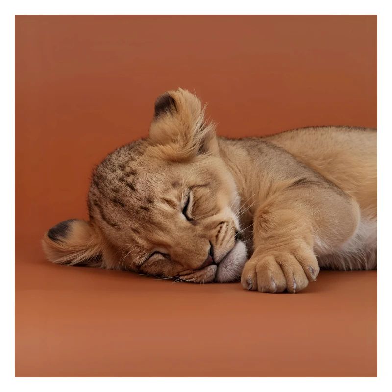 Sleeping cheetah cub