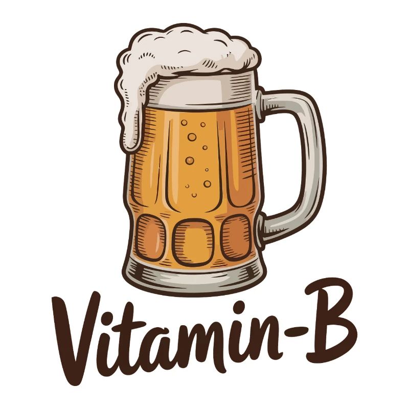 Concept de jeu de mots drôle avec une bouteille de bière à la vitamine B
