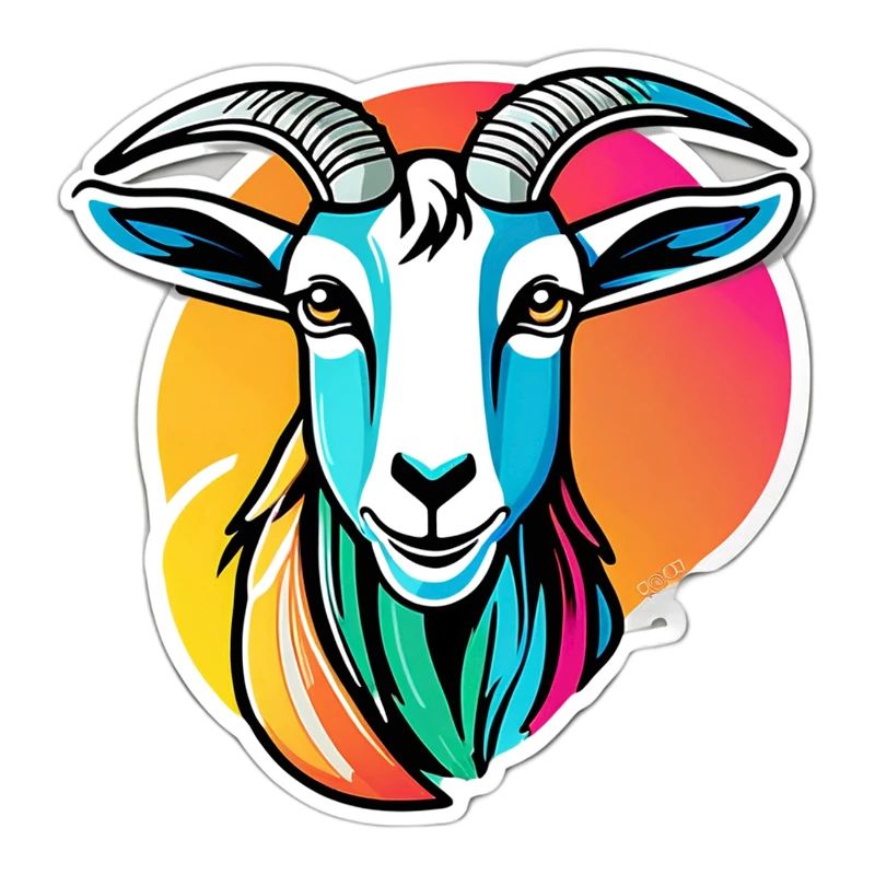 Chèvre arc en ciel colorée