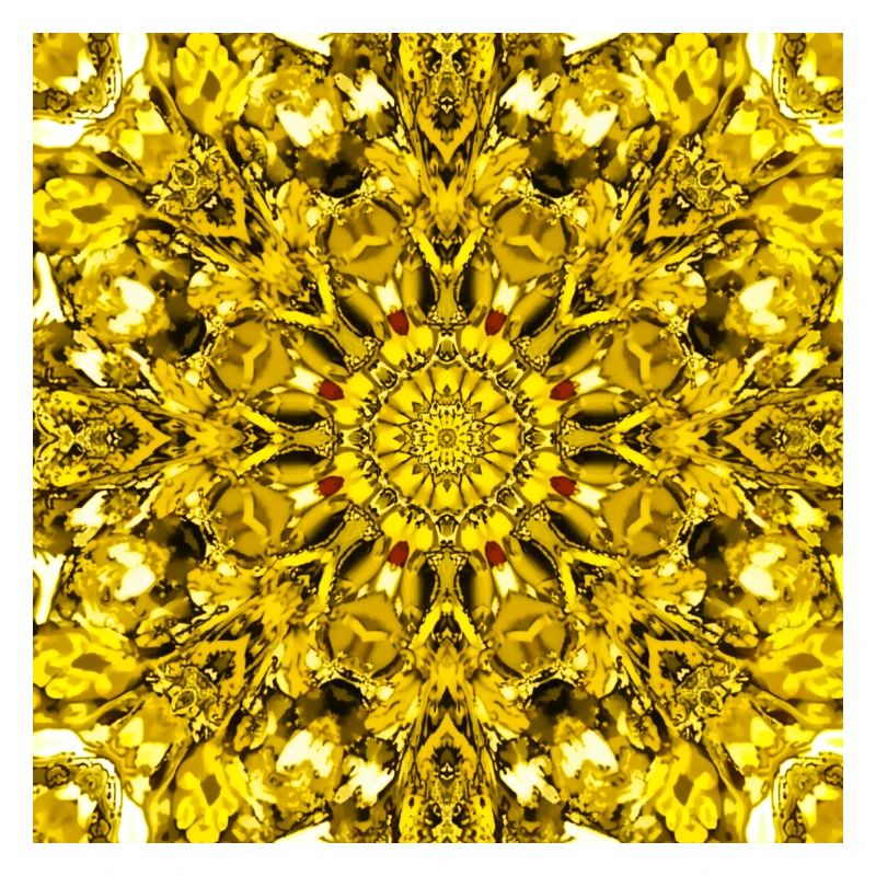 Yellow mandala radial pattern