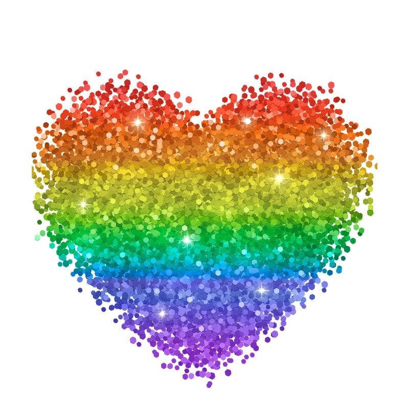 Regenbogenherz Glitzerpunkte
