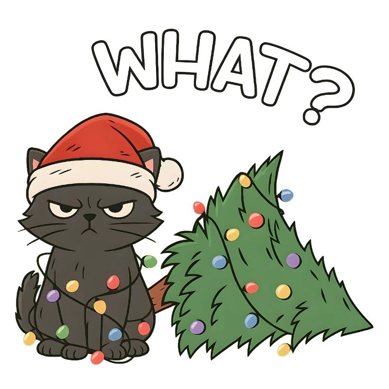 Drôle Chat Mignon Noël Sass