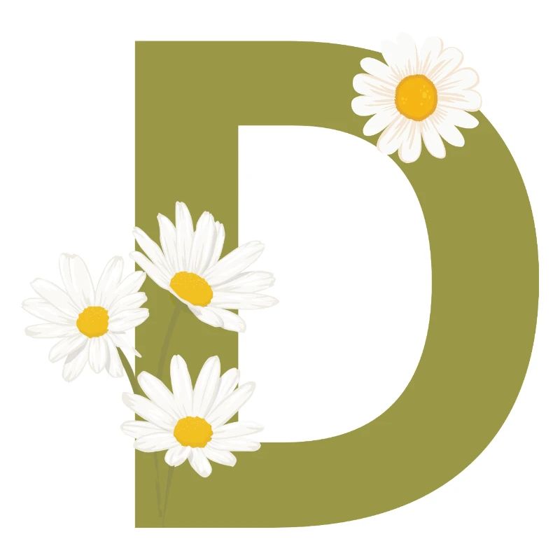 Buchstabe d Grüne Gänseblümchen
