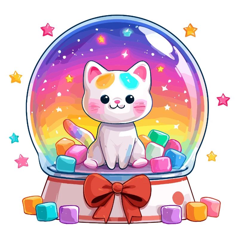Boule à neige des chats arc-en-ciel