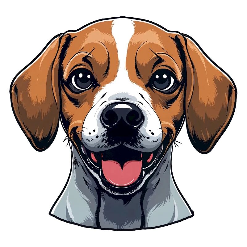 Beagle portrait: Cheerful dog design