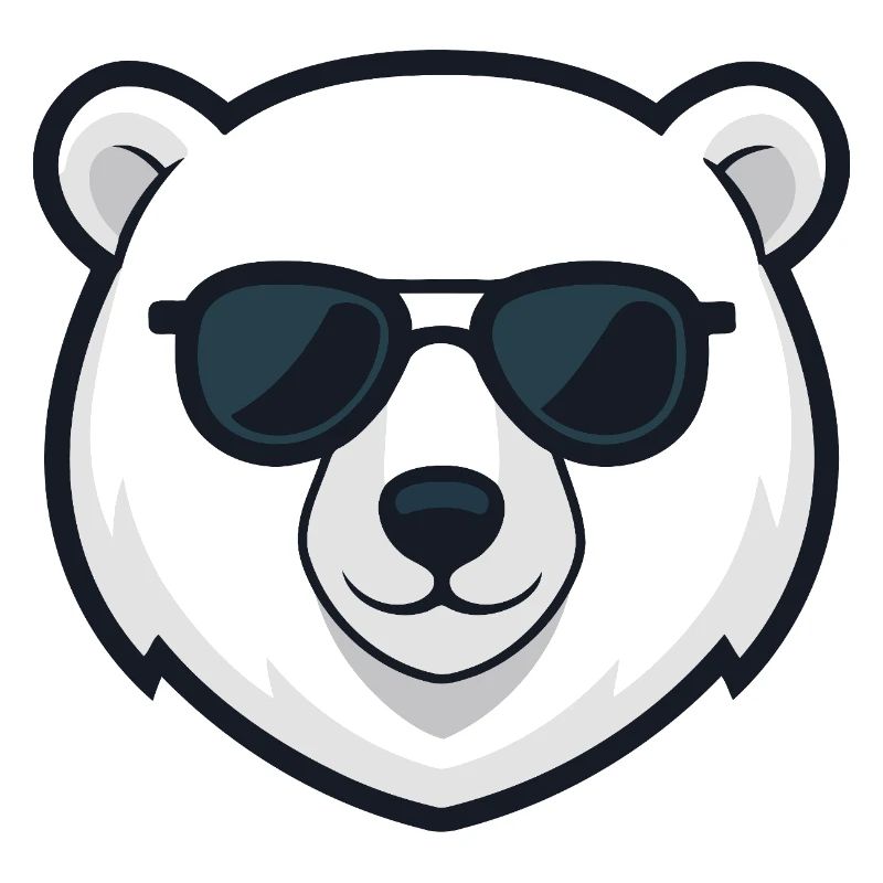 Polar Bear Black Glasses