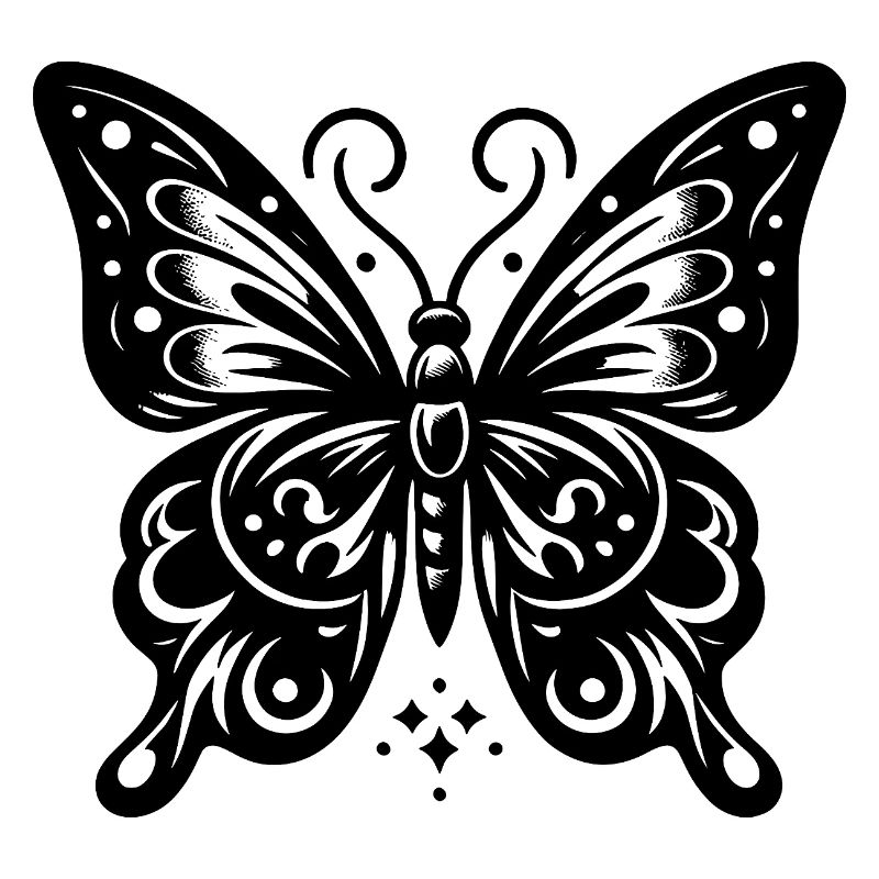Monochrome Stylized Butterfly
