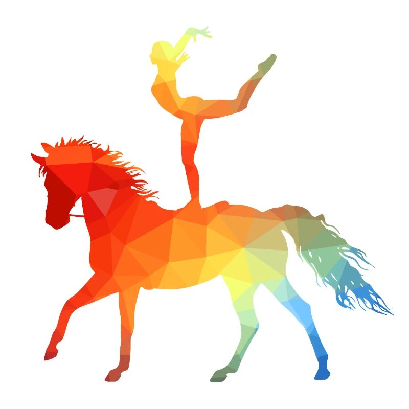 Acrobaties de saut Cheval d’équitation coloré