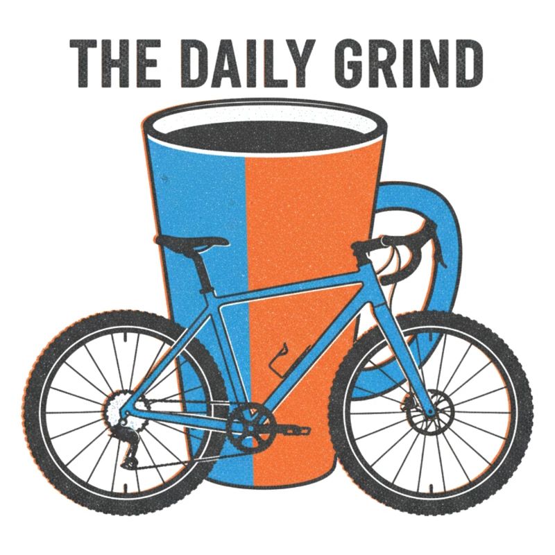 Der tägliche Grind Risograph Fahrrad Kaffeekunst
