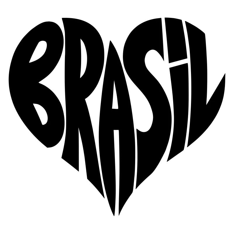 Brasil, Brazil Heart Typography