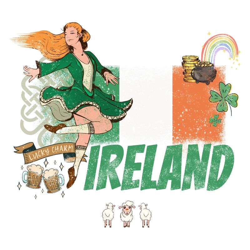 Un design irlandais avec drapeau souvenir de la Saint-Patrick