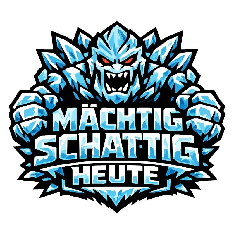 Eisgolem Grafik & Winter-Spruch: Mächtig schattig