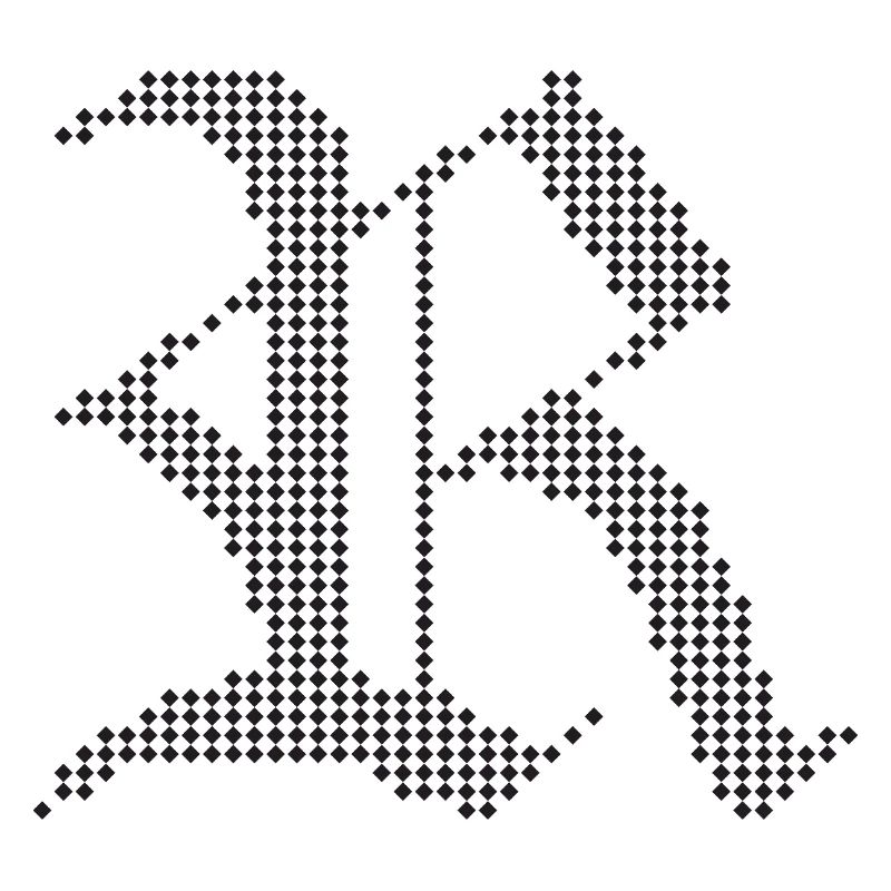 Conception typographique de lettres gothiques R