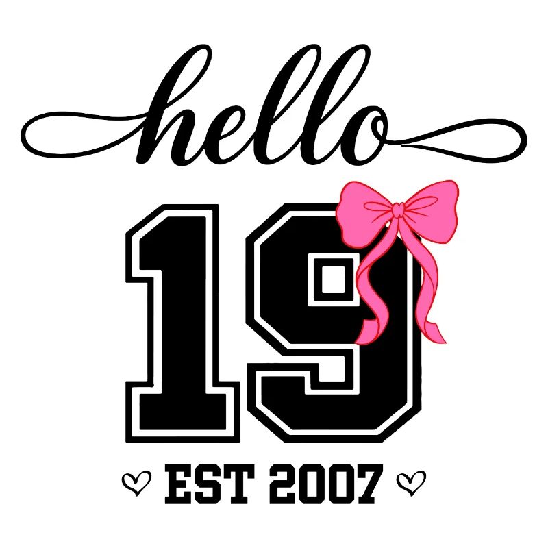Hello 19 Est 2007 Damen Geburtstag Design