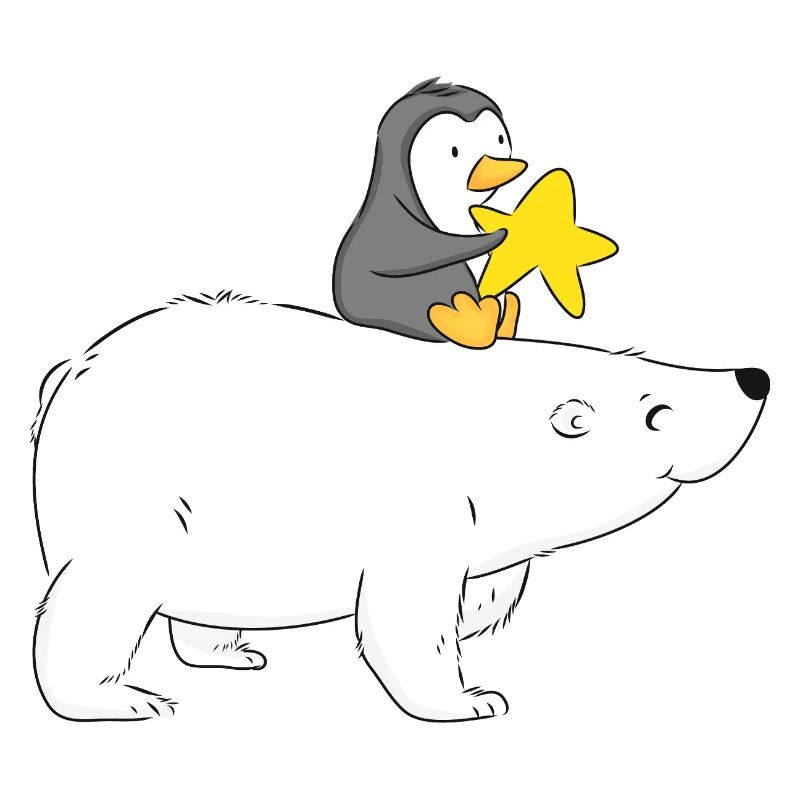 Eisbär mit Freund Pinguin 