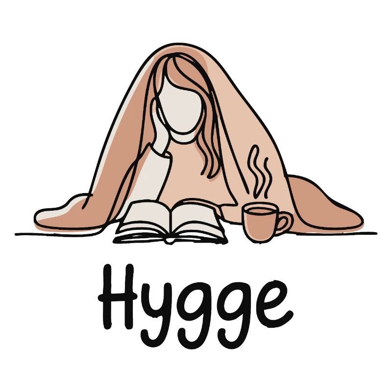Cozy under the blanket with book and coffee