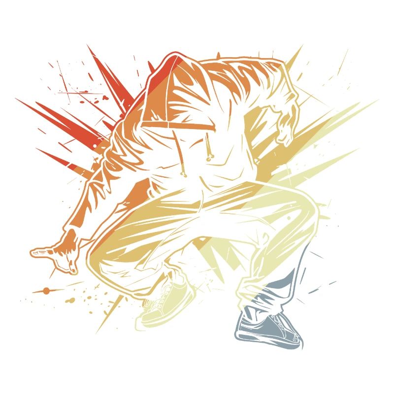 Breakdancer dessinant vintage
