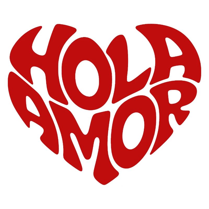 Hola Amor Retro Red Heart Love
