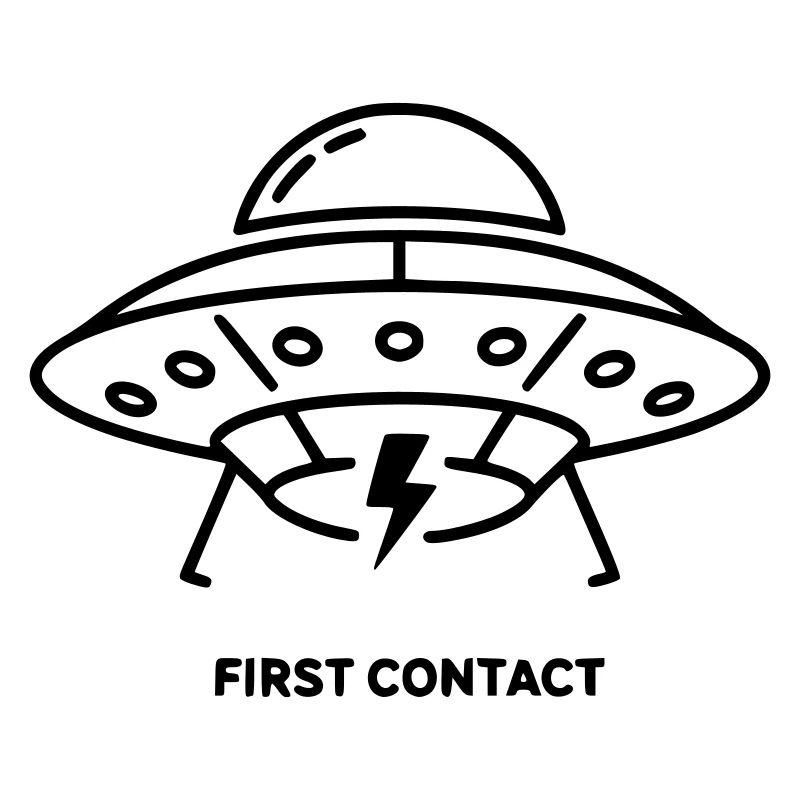 UFO First Contact Alien Lightning Vector