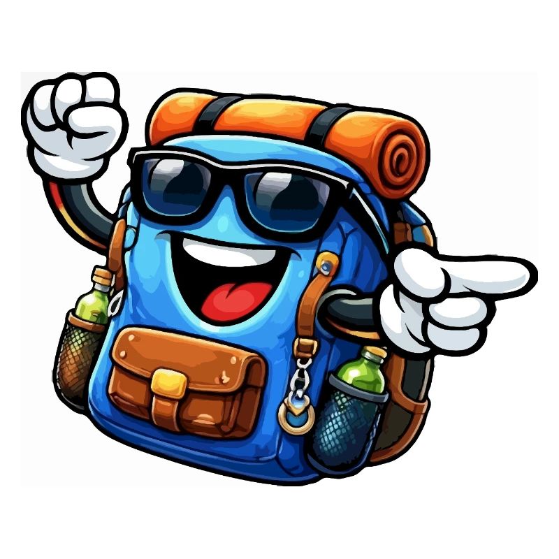 Rucksack mit Sonnenbrille