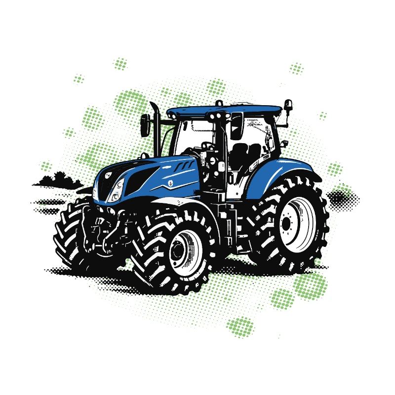 Blauer Traktor – Vintage Halftone Trekker
