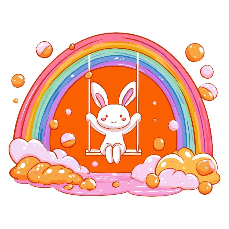 Cuddly Bunny Rainbow Swing