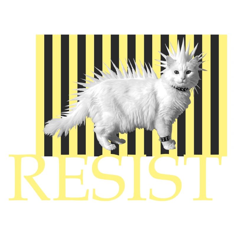 Résiste au chat coquin rayé Punk Chat drôle