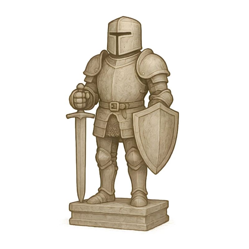 Knightly Samurai Figurine in Stone Style