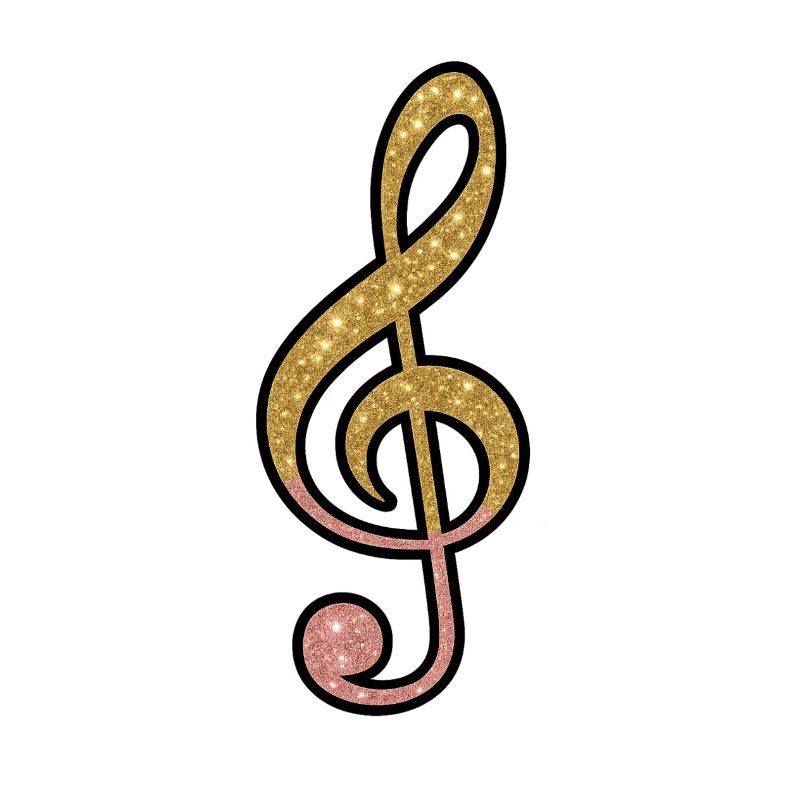 Gold glitter clef