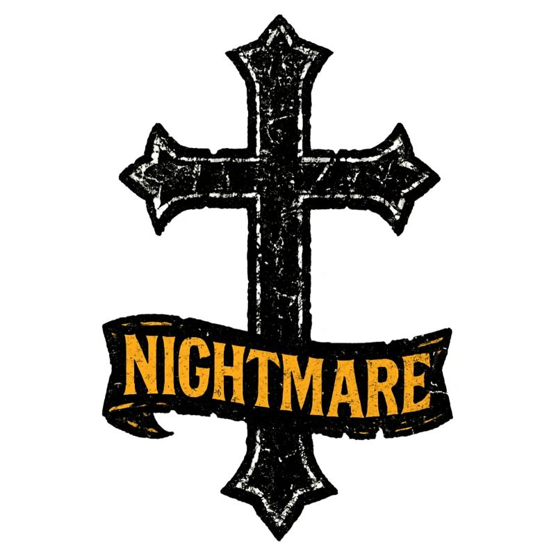 Terrifying Cross with Nightmare for Halloween