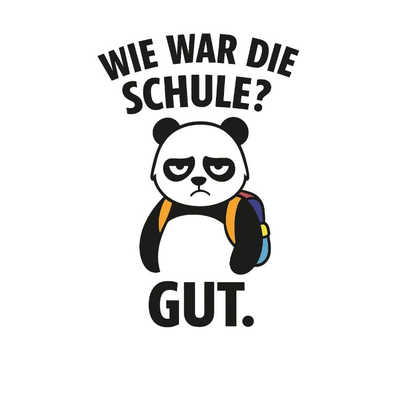 Panda with backpack school question