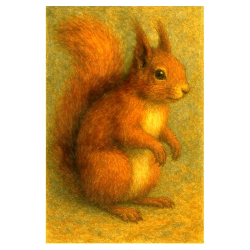 Rotes Eichhörnchen in klassischer Ölmalerei