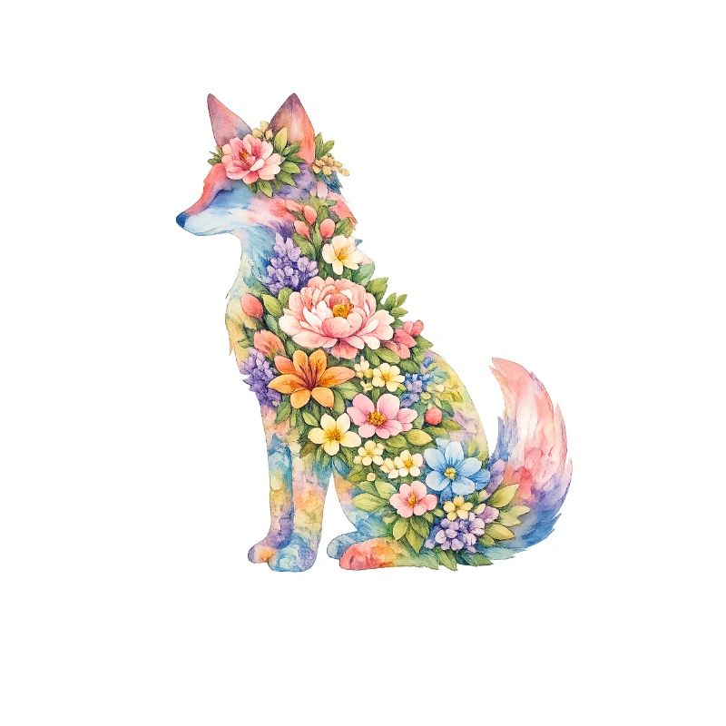 Fuchs Silhouette Blumen