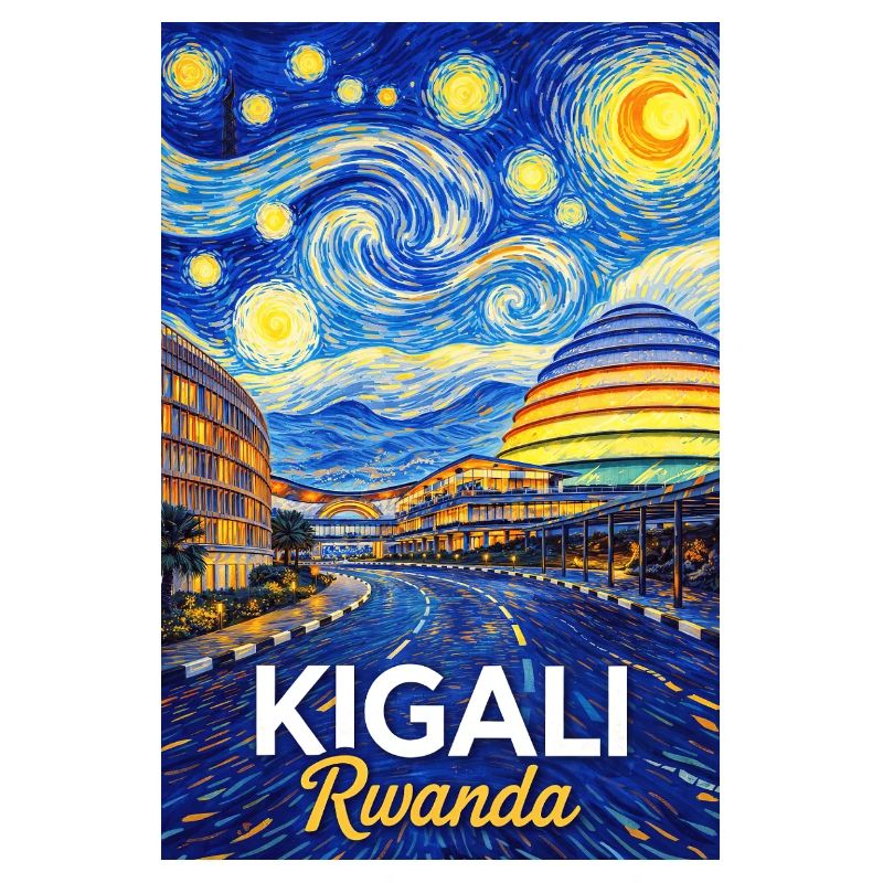 Kigali Rwanda Starry Night Skyline