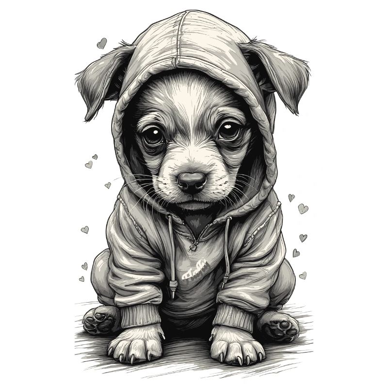 🐶 Welpe mit Sweatshirt