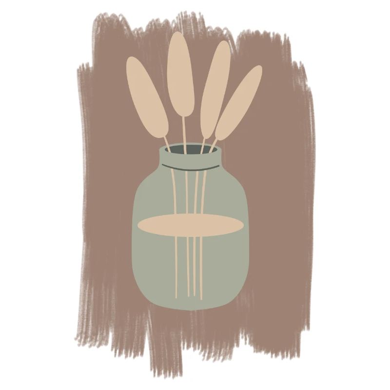 Vase mit Schilfrohr Minimal