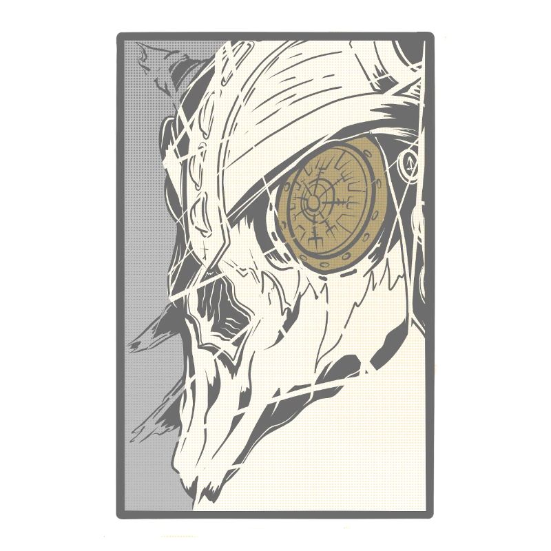 Steampunk skull with clockwork eye