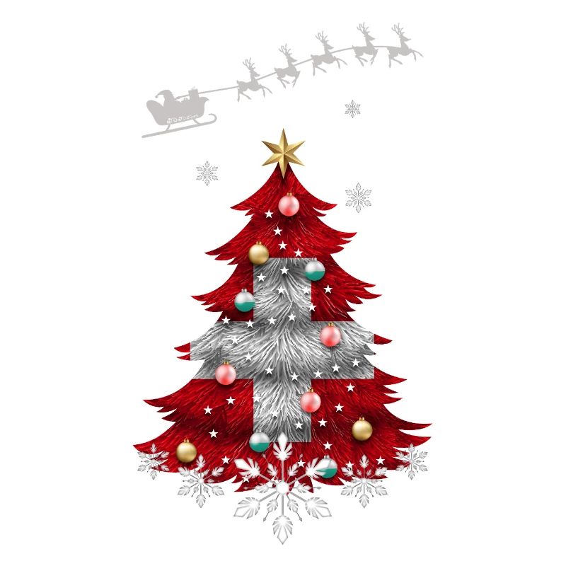 Sapin de Noël avec drapeau suisse