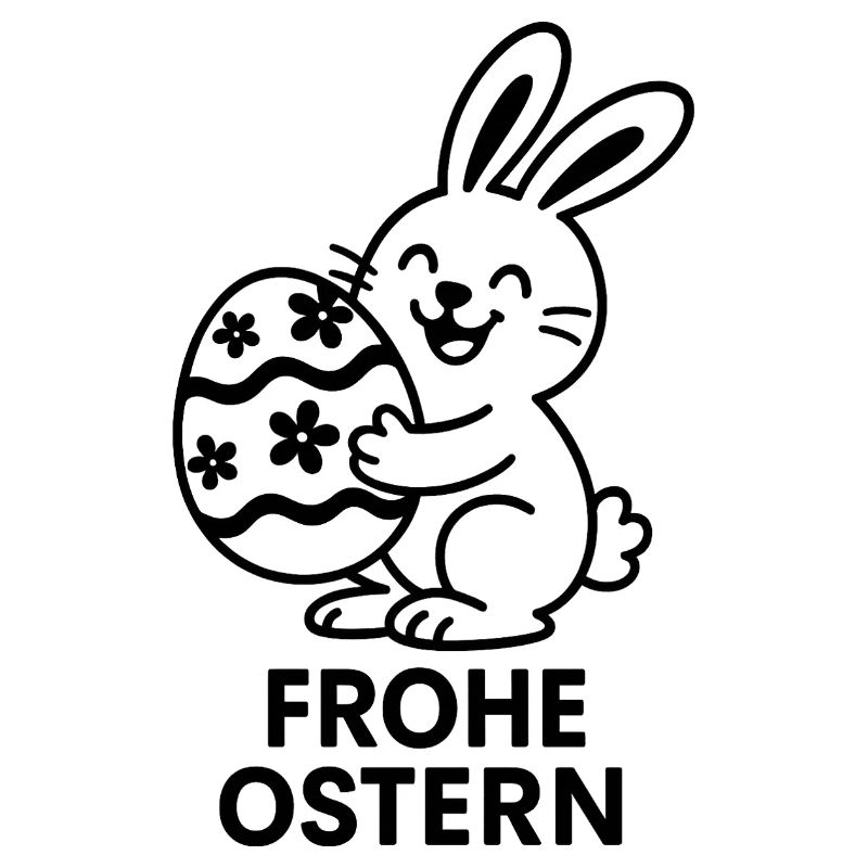 Happy Easter Bunny with Painted Egg