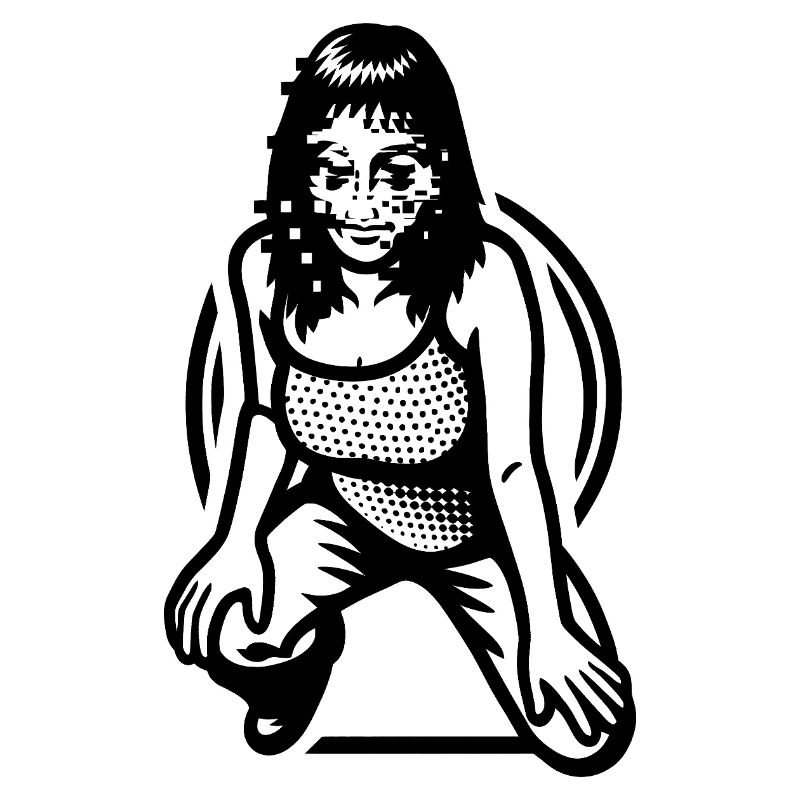 HACKER GIRL - black & white