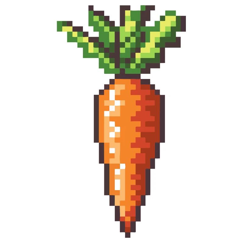Pixel Carrot Retro Pixel Art