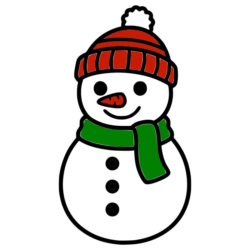 Cute snowman with hat & scarf