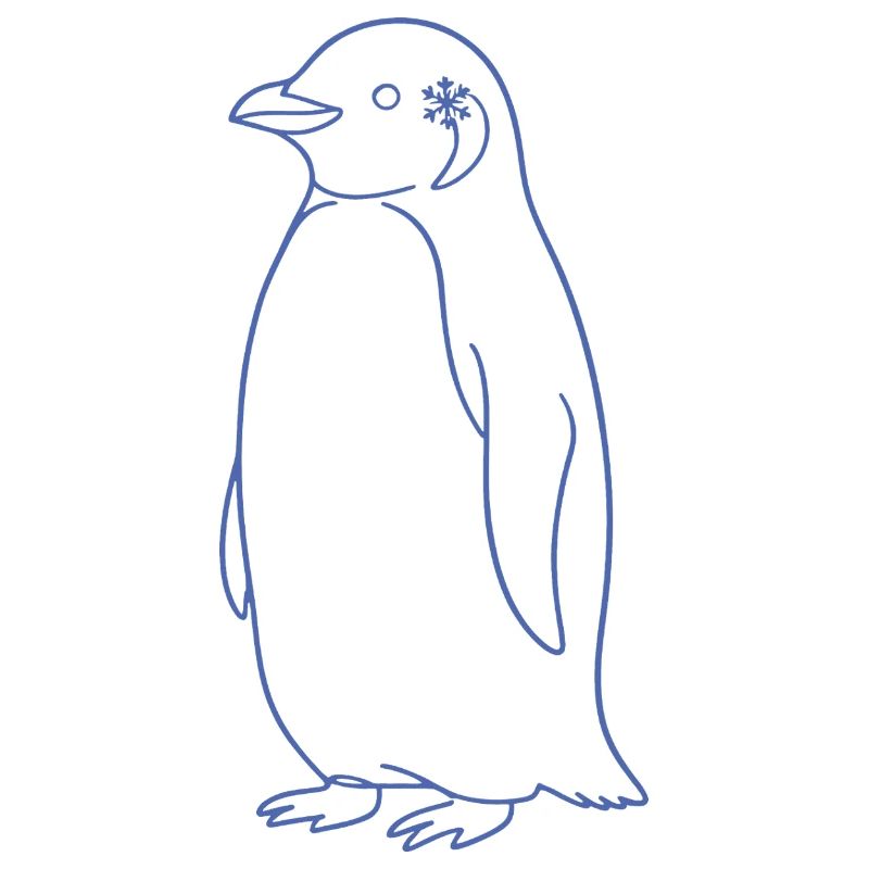 Dessin de lignes de silhouette minimaliste Penguin