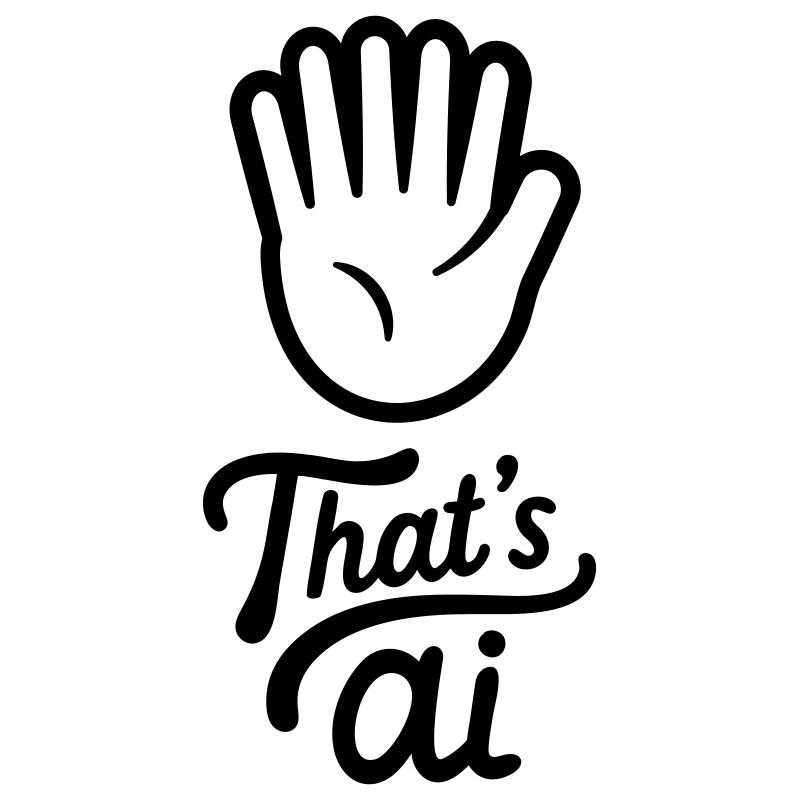 Handgeschrieben "Das ist KI" mit 6 Fingern