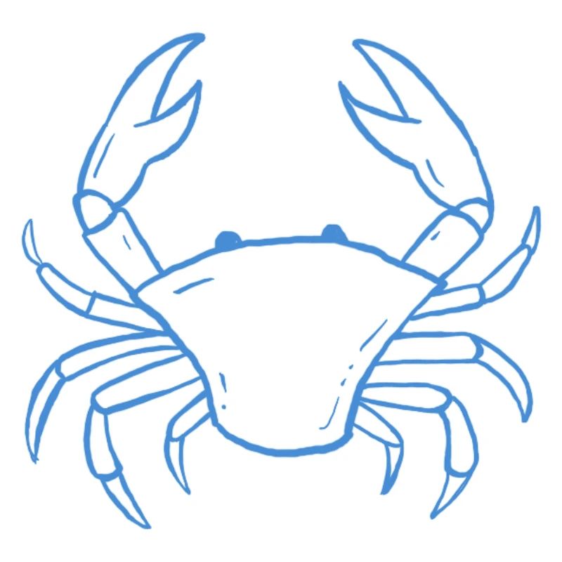Dessin au trait du crabe bleu