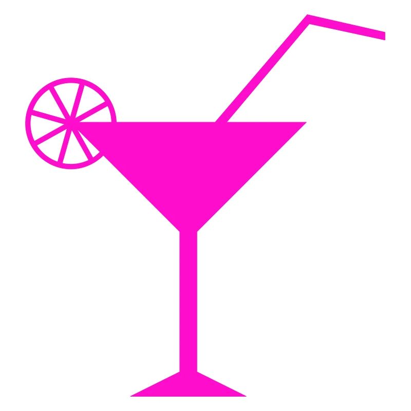 Neon Pink Cocktail Illustration