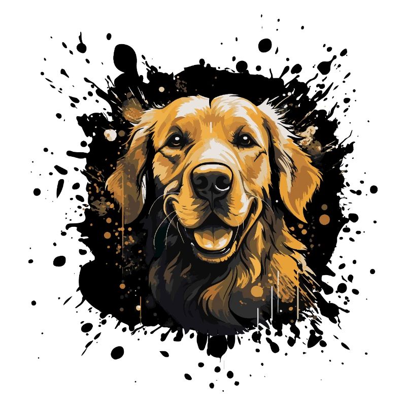 Golden Retriever Pop Art Face