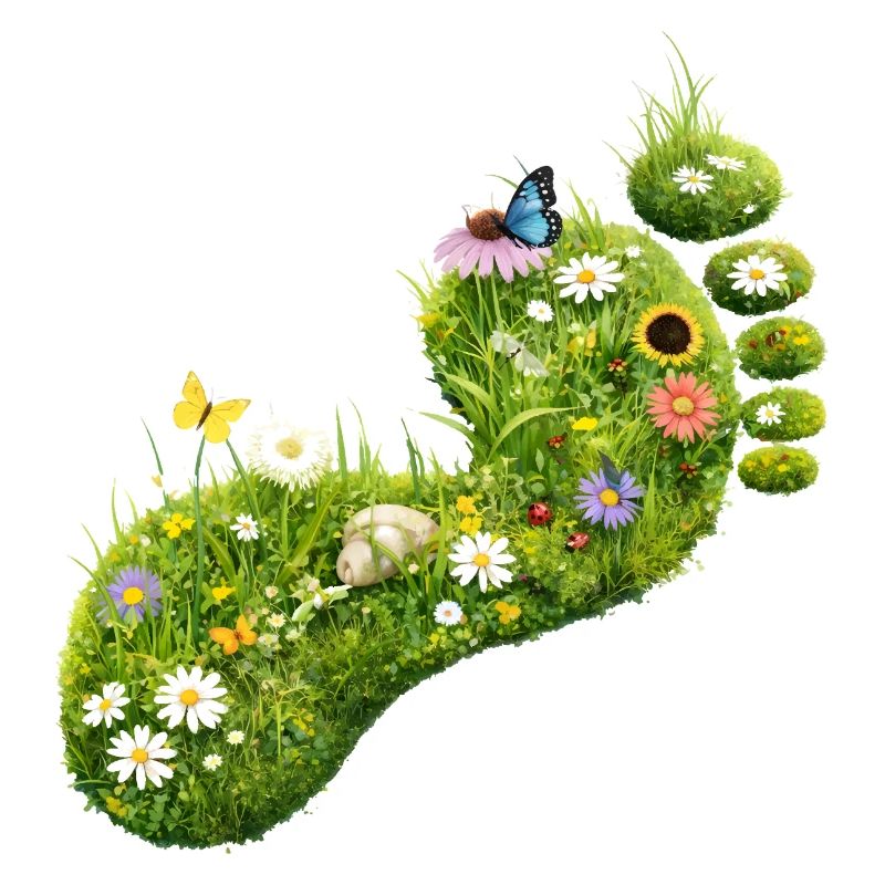 Empreinte verte des fleurs et de la nature